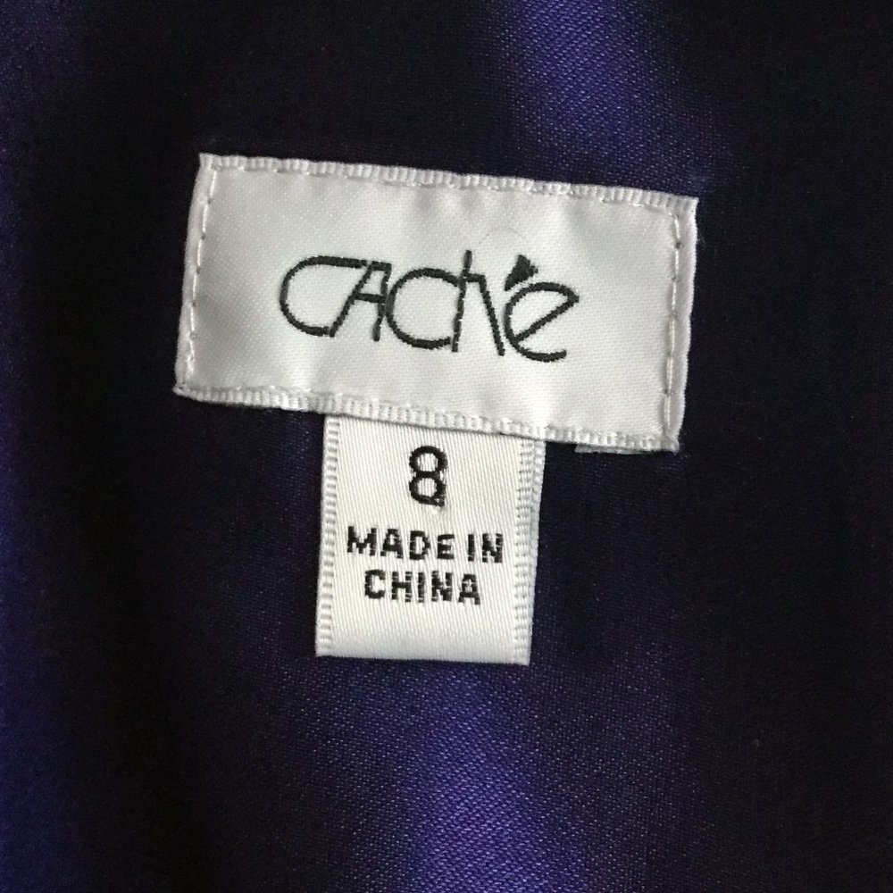Cache Deep Midnight Blue Ruffle Cocktail Dress - Picture 3 of 9